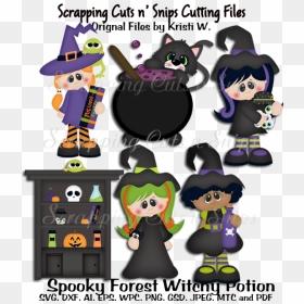 Spooky Forest Witchy Potion Shop Crew Cutting File - Cartoon, HD Png Download - spookyforest.png