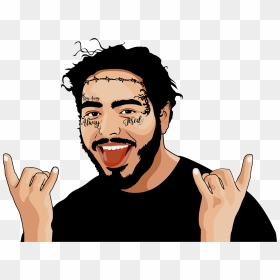 Post Malone Face Png, Transparent Png - post malone png
