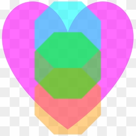 Transparent Magenta Loveheart Octagon Cyan Green Orange - Clip Art, HD Png Download - octagon png