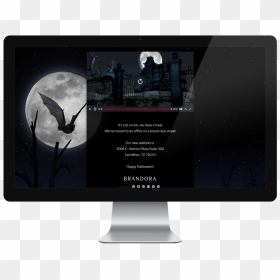 This Spooky Halloween Ecard Follows A Bat Traveling - Computer Monitor, HD Png Download - spookyforest.png