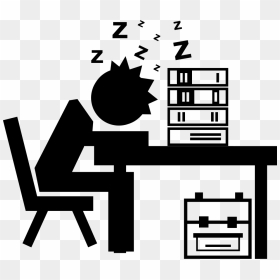 Professor Or Student Sleeping On His Desk With Books - Student Sleeping On Desk Icon, HD Png Download - sleeping png