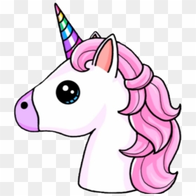 #unicorn #unicorns #emoji #unicornemoji #cuteunicorn - Unicorn Drawing Easy, HD Png Download - kawaii face png