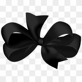 Black Ribbon Free Png Image - Black Transparent Background Bow Png, Png Download - silver ribbon png