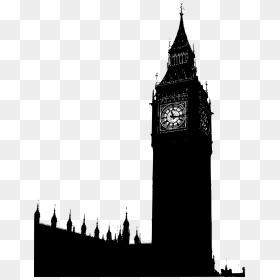 Big Ben, Houses Of Parliament Clip Arts - London Big Ben Silhouette, HD Png Download - house silhouette png
