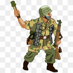 Military Uniform,military Person,army - World War Two Soldier Cartoon, HD Png Download - army png