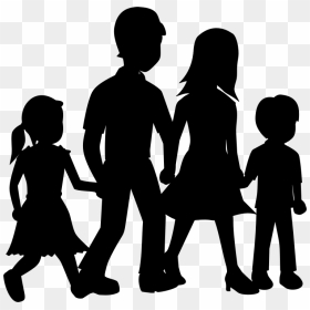 Ridiculously Happy Family Silhouette - Cartoon Family Silhouette Family Transparent Background, HD Png Download - family silhouette png