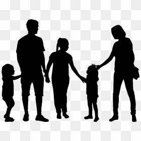 Transparent Family Of 6 Clipart - Silhouette Transparent Family Clipart, HD Png Download - family silhouette png