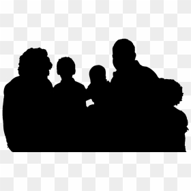 Transparent Family Clipart - People Watching Tv Silhouette, HD Png Download - family silhouette png