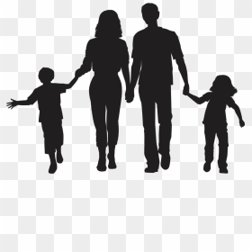 Silhouette Family Clip Art - Family Walking Silhouette Png, Transparent Png - family silhouette png