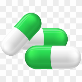 Green And White Pills Capsules Png Clipart - Transparent Background Capsules Png, Png Download - pill bottle png