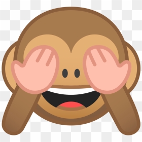 Evil Cartoon Mouth Png - Shy Monkey Emoji, Transparent Png - evil png