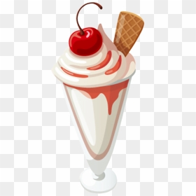 Milkshake Cartoon Png - Ice Cream Sundae Transparent, Png Download - milkshake png