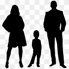 Standing,human Behavior,silhouette - Silhouette Family Of 3, HD Png Download - family silhouette png