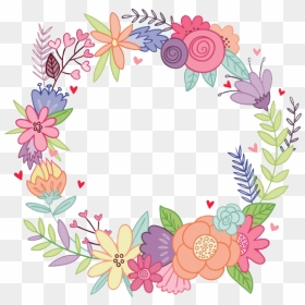 Pin By Andrea Flores On Coronas - Corona De Flores Dibujo, HD Png Download - flower wreath png