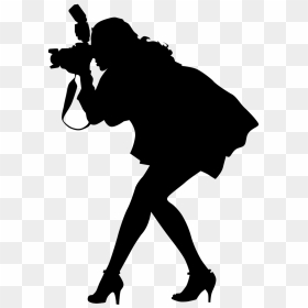 Photography Photographer Silhouette Clip Art - Woman Photographer Silhouette Png, Transparent Png - photography vector png