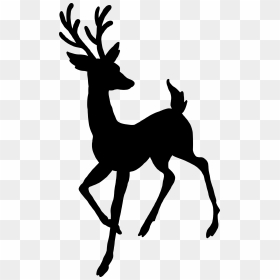 Reindeer Rudolph Christmas Graphics Silhouette Christmas - Christmas Reindeer Silhouette Cut File, HD Png Download - deer head silhouette png
