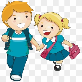 School Student Clipart Png - Sister And Brother Cartoon, Transparent ...