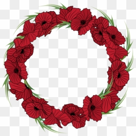 Red Flower Clipart Wreath - Red Flower Wreath Png, Transparent Png - flower wreath png