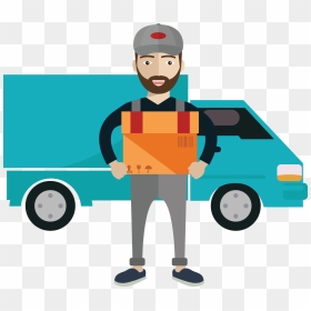 Delivery Courier Royalty Free Illustration - Courier Cartoon Png, Transparent Png - indian truck png