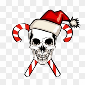 Skull With Candy Canes, HD Png Download - evil png