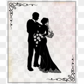 Wedding Silhouette Couple Clipart Wedding Invitation - Silhouette Wedding Couple Png, Transparent Png - wedding couple clipart png