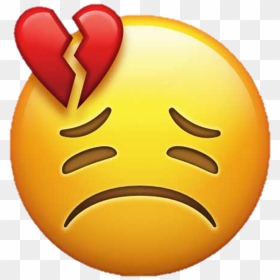 Emoji Broken Heart Love Smiley - Sad Love Broken Heart, HD Png Download - smile emoji png
