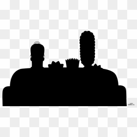 Simpsons Silhouette , Png Download - Png Homer Simpson Black White, Transparent Png - family silhouette png