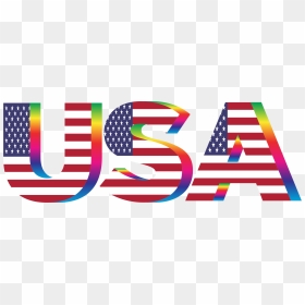 This Free Icons Png Design Of Usa Flag Typography Rainbow - Usa Word No Background, Transparent Png - grunge american flag png