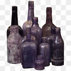 Purple Bottles Moodboard Filler Witch Witchcraft Magic - Bottle, HD Png Download - pill bottle png