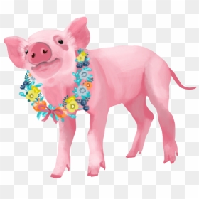 Pig Flower Wreath - Animal Figure, HD Png Download - flower wreath png