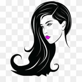 Hairstyle,art,black Hair - Women Hair Vector Png, Transparent Png - long hair png