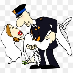Fireman Wedding Clipart, HD Png Download - wedding couple clipart png