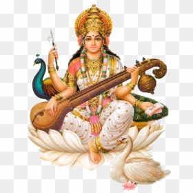 Hindu Goddess Saraswati Saraswathi Devi, HD Png Download - saraswati mata png