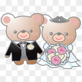 Bears Wedding Couple Clipart - Cartoon, HD Png Download - wedding couple clipart png
