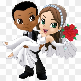 Noivo Moreno E Noiva Branca, HD Png Download - wedding couple clipart png
