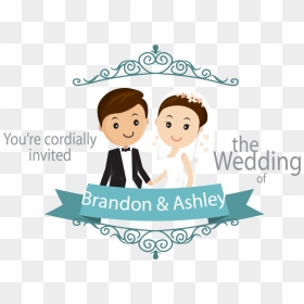 Transparent Bride Groom Silhouette Png - Cartoon Wedding Couple Png, Png Download - wedding couple clipart png