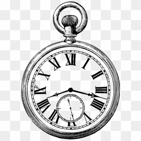 Pocket Watch Drawing, HD Png Download - pocket watch png