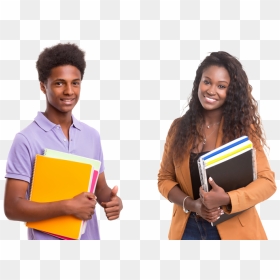 "a Picture Of Students With Holding Books - Black Student With Books Png, Transparent Png - student images png