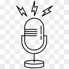 Microphone Outline With Opened Line Svg Png Icon Free - Outline Image Of Microphone, Transparent Png - outline png
