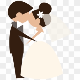 Cartoon Bride And Groom Vector, HD Png Download - wedding couple clipart png