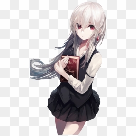 Anime Girl Render 47 By Notsocreativ-dbc5ebv - Anime Girls With White Hair And Red Eyes, HD Png Download - anime hair png