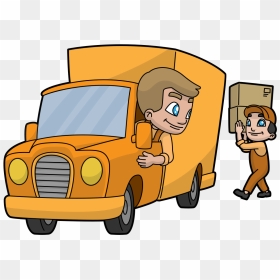 Cartoon Delivery Truck And Workers - Cartoon Delivery Truck Png, Transparent Png - indian truck png