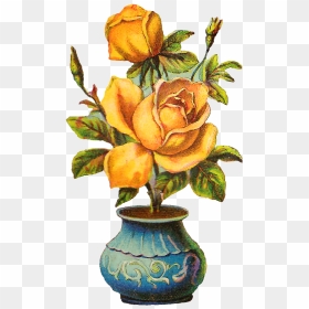 Yellow Roses Are My Favorite Flower I Created This - Flower With Pot Png In Hd, Transparent Png - flowers png hd