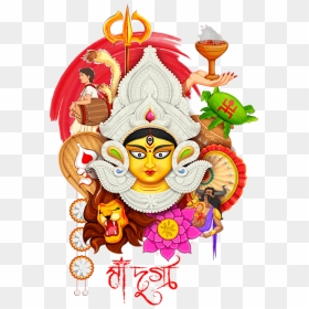 Durga Puja Clipart, HD Png Download - saraswati mata png