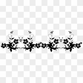 Horizontal Decoration With Leaves Black And White Png, Transparent Png - horizontal vine png
