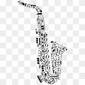 Saxophone Made Of Notes, HD Png Download - music notes vector png