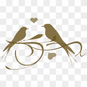 Love Birds Clipart Png, Transparent Png - gold swirl png