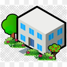 House With Flat Roof Clipart, HD Png Download - house roof png