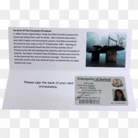 Principality Of Sealand Id Card, HD Png Download - id card png
