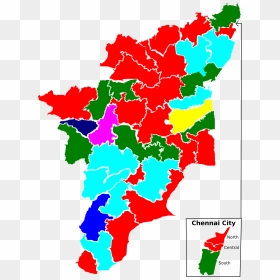 2009 Tamil Nadu Lok Sabha Election Map By Parties - Tamil Nadu Lok Sabha Constituencies Map, HD Png Download - gopuram png
